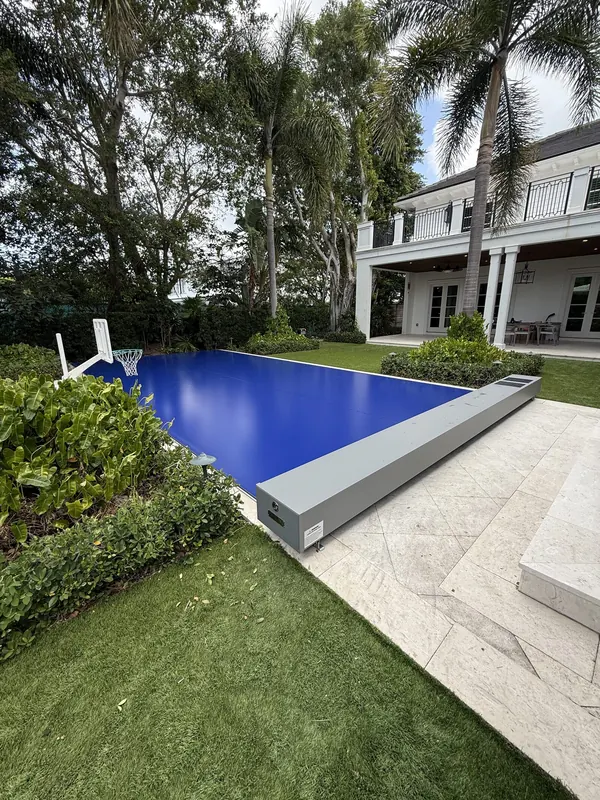Coverseal automatic safety pool cover on a Palm Beach pool